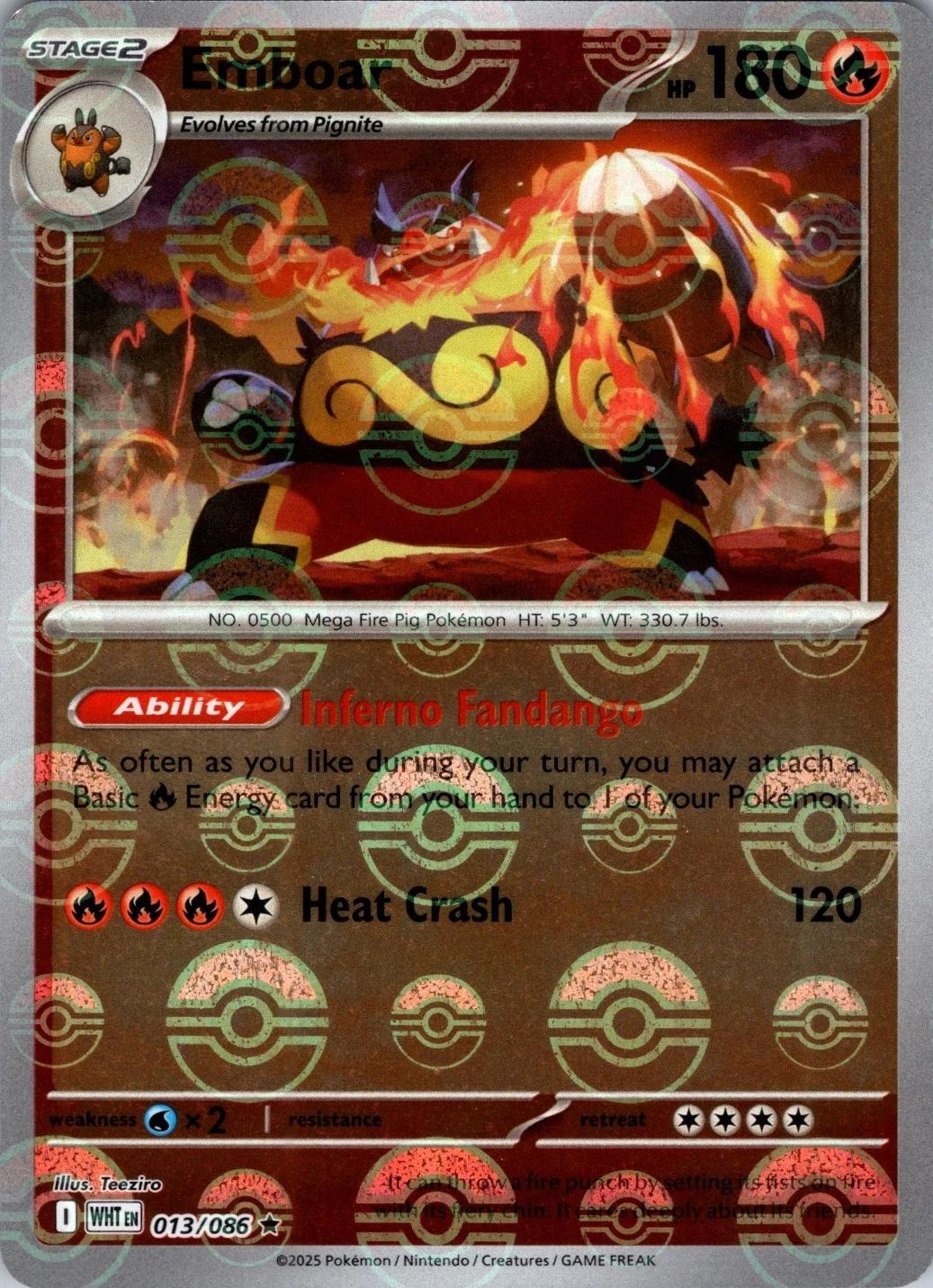 White Flare Emboar [Poke-Ball] Pokémon card